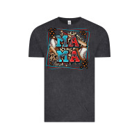 Vintage Black baseball mama with leopard Vintage Tee - Zillion Design Studio