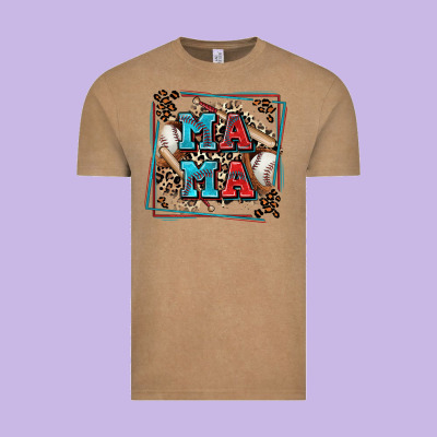 Baseball Mama With Leopard Vintage Tee Designed By Zillion Design Studio