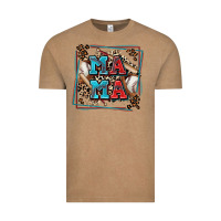 Vintage Coffee baseball mama with leopard Vintage Tee - Zillion Design Studio