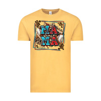 Vintage Mustard baseball mama with leopard Vintage Tee - Zillion Design Studio