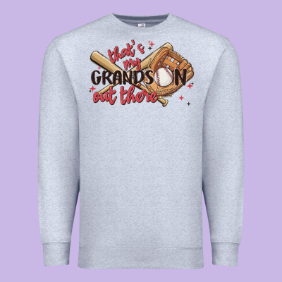 That's My Grandson Out There Premium Sweatshirt Designed By Maliassmallbusiness