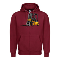 Burgundy forklift Zipper Hoodie - Artiststas