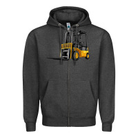 Charcoal Heather forklift Zipper Hoodie - Artiststas
