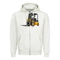 Oatmeal Heather forklift Zipper Hoodie - Artiststas