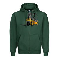 Sports Green forklift Zipper Hoodie - Artiststas