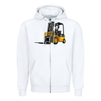 White forklift Zipper Hoodie - Artiststas