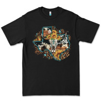 Black bull skull leopard cowhide sunflower texas map Premium Tee - Artiststas