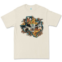 Bone bull skull leopard cowhide sunflower texas map Premium Tee - Artiststas