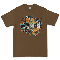 Cacao bull skull leopard cowhide sunflower texas map Premium Tee - Artiststas