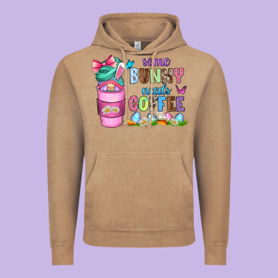 Some Bunny Needs Coffee With Gnomes Vintage Hoodie Designed By Zillion Design Studio
