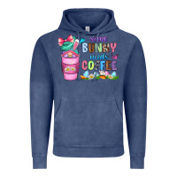 Vintage Denim some bunny needs coffee with gnomes Vintage Hoodie - Zillion Design Studio