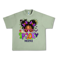 Oil Green Spooky Mini Halloween Messy Bun Urban Heavy Tee - texasbilliewilder