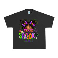 Pigment Black Spooky Mini Halloween Messy Bun Urban Heavy Tee - texasbilliewilder