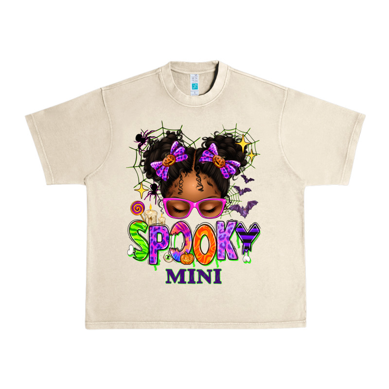 Spooky Mini Halloween Messy Bun Urban Heavy Tee by texasbilliewilder | Teevron