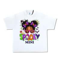 White Spooky Mini Halloween Messy Bun Urban Heavy Tee - texasbilliewilder