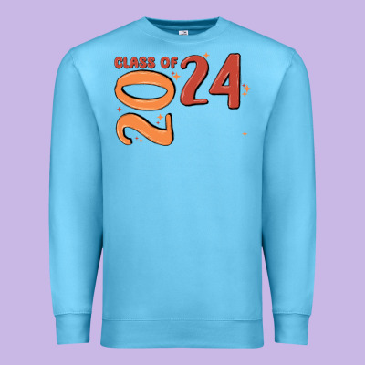 Custom Class Of 2024 Name Of School Font  Super Sn Premium Sweatshirt Designed By Maliassmallbusiness