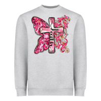 Heather Grey faith cancer cross Heavyweight Sweatshirt - Zillion Design Studio