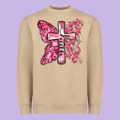 Faith Cancer Cross Heavyweight Sweatshirt Designed By Zillion Design Studio