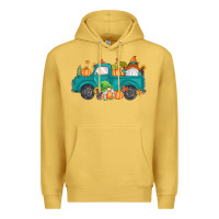 Antique Gold fall gnomes truck Premium Hoodie - MaliasSmallBusiness