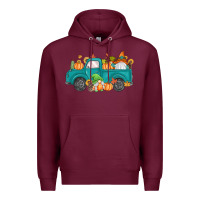 Burgundy fall gnomes truck Premium Hoodie - MaliasSmallBusiness