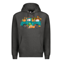 Charcoal Heather fall gnomes truck Premium Hoodie - MaliasSmallBusiness