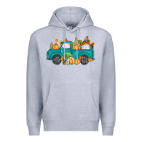 Heather Grey fall gnomes truck Premium Hoodie - MaliasSmallBusiness