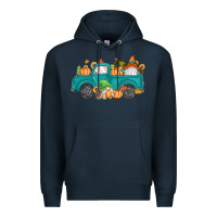 Navy fall gnomes truck Premium Hoodie - MaliasSmallBusiness
