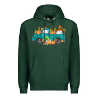 Sports Green fall gnomes truck Premium Hoodie - MaliasSmallBusiness
