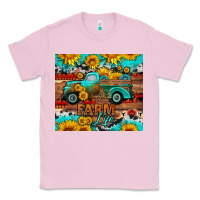 Bubblegum Pink western farm life truck sunflowers  mousepad Classic Tee - HRA Design Shop