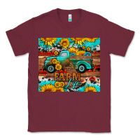 Burgundy western farm life truck sunflowers  mousepad Classic Tee - HRA Design Shop