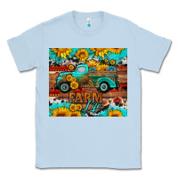 Dusty Blue western farm life truck sunflowers  mousepad Classic Tee - HRA Design Shop