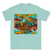 Seafoam western farm life truck sunflowers  mousepad Classic Tee - HRA Design Shop