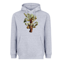 Heather Grey cholla tree cactus Heavyweight Hoodie - LillyAllenDesigns