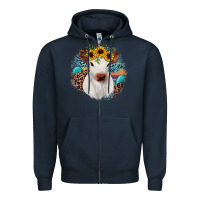 Navy western calf Zipper Hoodie - JahusDesignShop