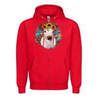 Red western calf Zipper Hoodie - JahusDesignShop