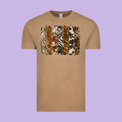 Western Animal Patterns Brushstoke Vintage Tee Designed By Barkaloodesign