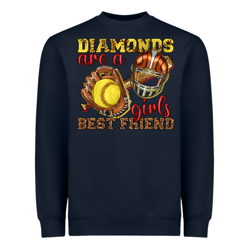 Diamonds Are A Girls Best Friend Softball Heavyweight Sweatshirt by texasbilliewilder | Teevron