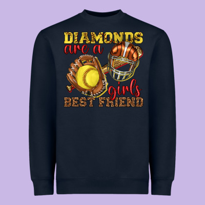 Heavyweight Sweatshirt diamonds are a girls best friend softball
