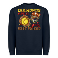 Navy diamonds are a girls best friend softball Heavyweight Sweatshirt - texasbilliewilder