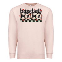 Pale Pink baseball mama Premium Sweatshirt - MaliasSmallBusiness