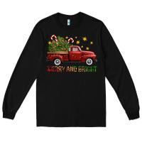 Merry And Bright Christmas Trees Truck Long Sleeve Tee | Teevron