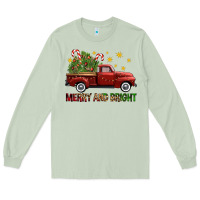 Matcha Merry And Bright Christmas Trees Truck Long Sleeve Tee - FaDigitalArtStudio