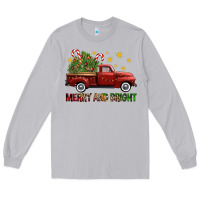 Moon Dust Merry And Bright Christmas Trees Truck Long Sleeve Tee - FaDigitalArtStudio