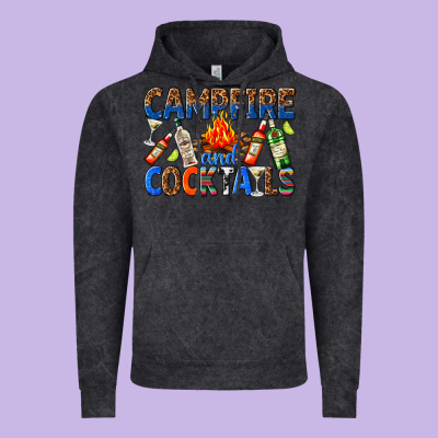 Vintage Hoodie campfire and cocktails