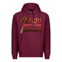 Burgundy i love you more than chocolate Premium Hoodie - AdoDesignShop