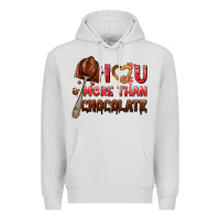 Dove Grey i love you more than chocolate Premium Hoodie - AdoDesignShop