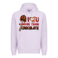 Lilac i love you more than chocolate Premium Hoodie - AdoDesignShop