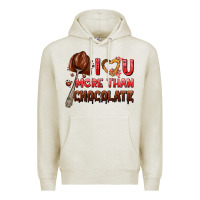 Oatmeal Heather i love you more than chocolate Premium Hoodie - AdoDesignShop