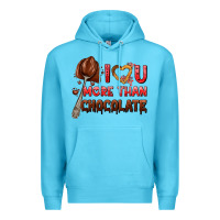 Ocean Blue i love you more than chocolate Premium Hoodie - AdoDesignShop