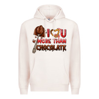 Pale Pink i love you more than chocolate Premium Hoodie - AdoDesignShop